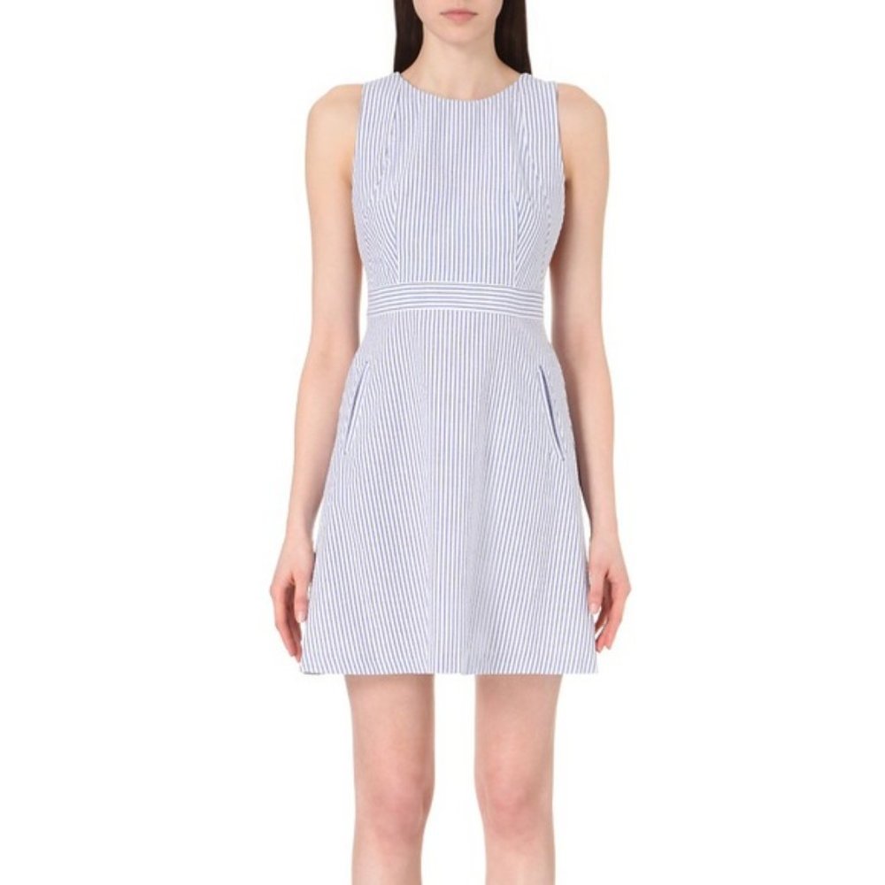 Claudie Pierlot bow back Dress in seersucker